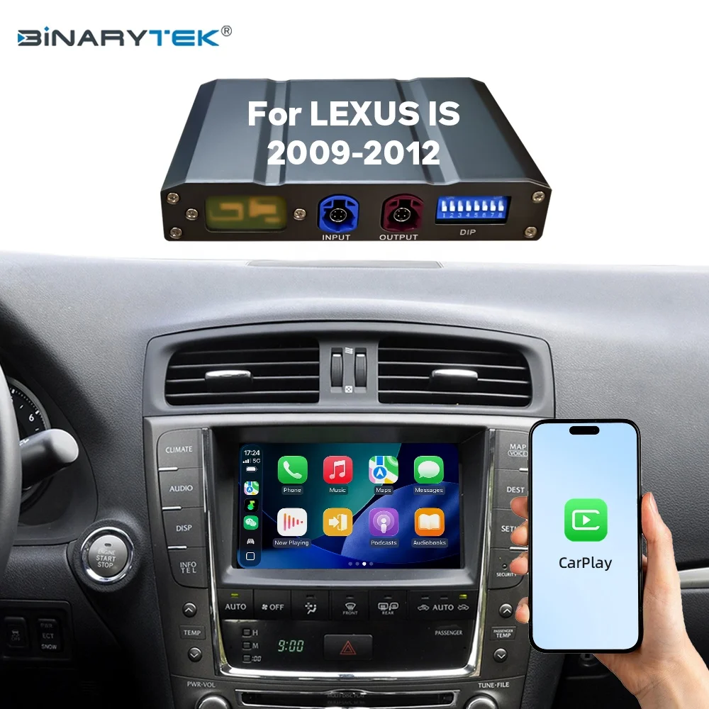 NewFor Lexus IS 2009-2012 Linux Interface Box Wireless CarPlay Android Auto CarPlay Module Decoder Car Radio Binarytek
