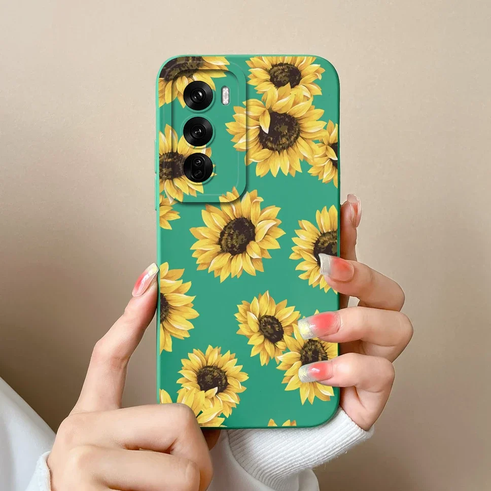 For OPPO Reno12 Pro 5G Case Lovely Dinosaur Liquid Silicone Soft Cases Shockproof Phone Cover For OPPO Reno 12 12Pro Fundas Capa