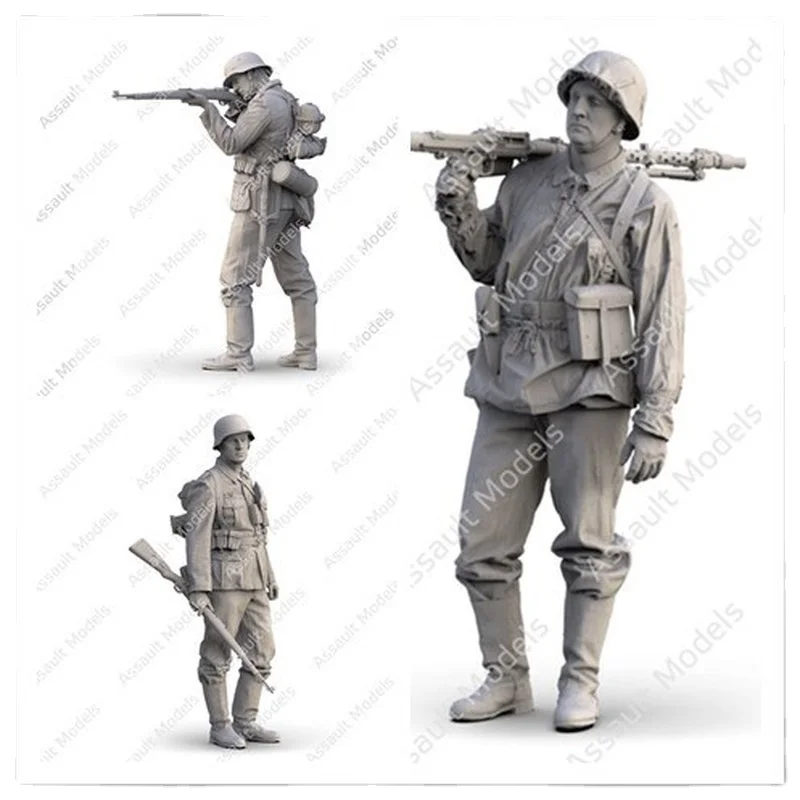 

1/35 Scale Height 50mm Die Cast Resin Figure Model Kit History Mini Scene Army Three Unassembled Uncolored Micro Scene Layout
