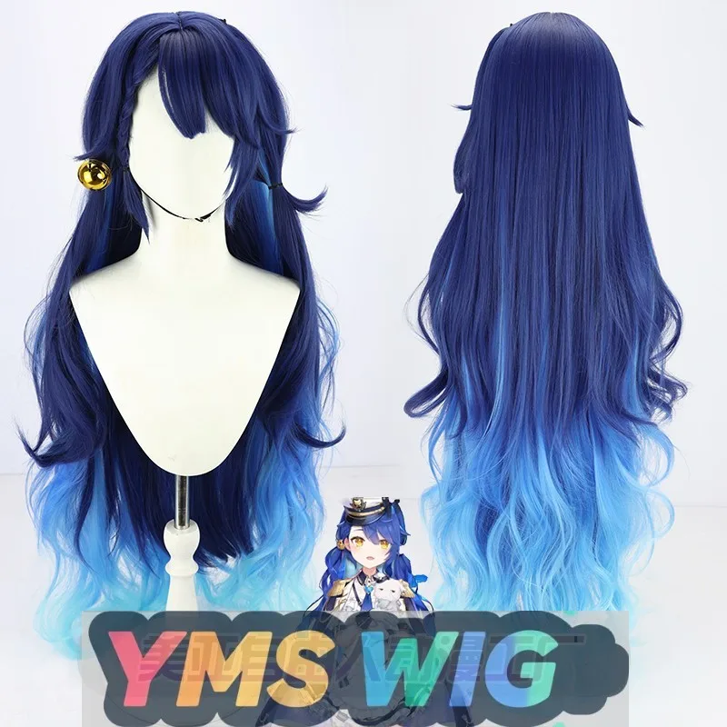 

【YMS WIG】Rainbow Society VTuber Virtual Idol Tiangongxin Военная форма Косплей Парик Ah Miao Miao Длинные вьющиеся волосы