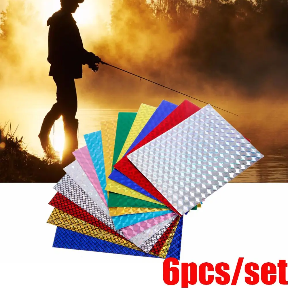 Artificial 20 colors  7.5*10cm Fishing Lure Flash Tape Fly Tying Material Change Color Sticker Holographic Adhesive Film