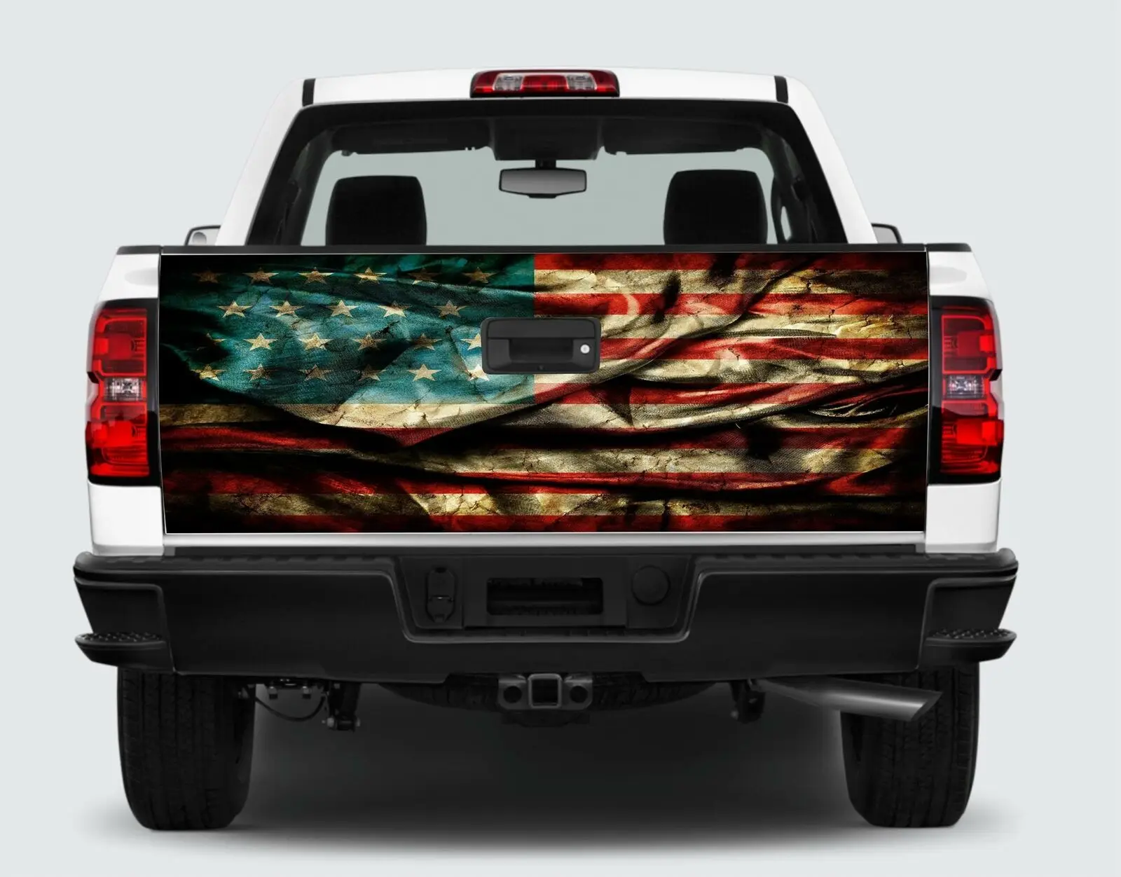 

US Flag Vintage Tailgate Wrap Vinyl Graphic Decal Sticker Wrap Car Truck