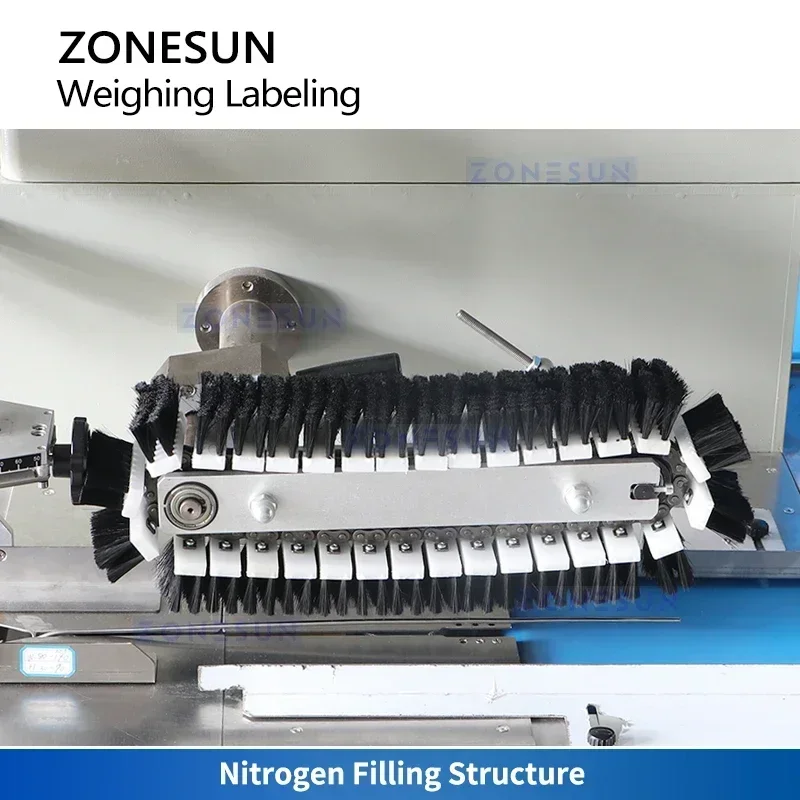 Zonesun Horizontal Flow Wrapping Machine mit Wiegenpreis Etikettierer Kissenverpackungsmaschine ZS-ZBTB1