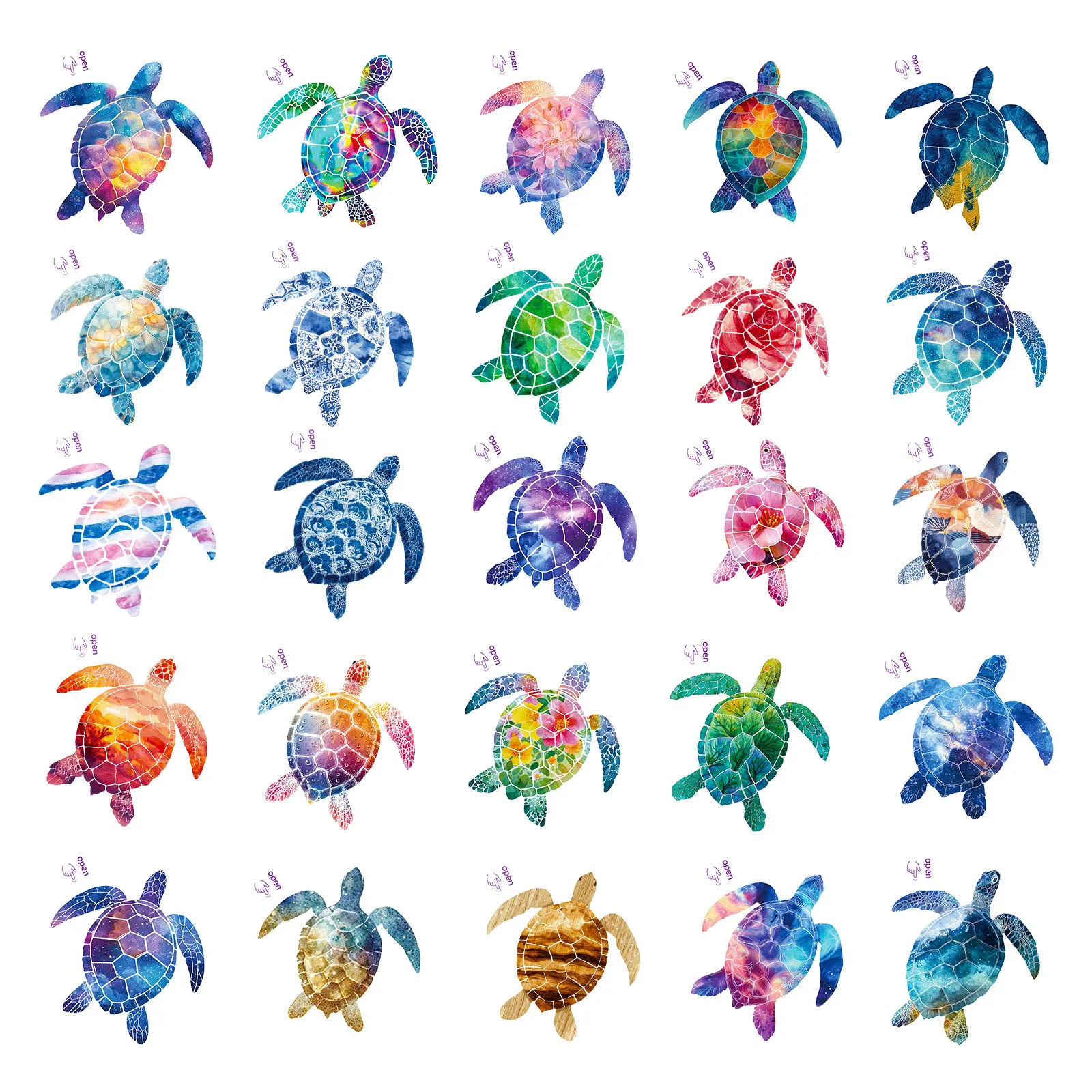 10/50 قطعة جديد السلاحف البحرية اللون الكتابة على الجدران ملصقات الإبداعية الحيوان الكرتون مائي DIY بها بنفسك الأمتعة الهاتف الغيتار سجل القصاصات ألعاب أطفال #4