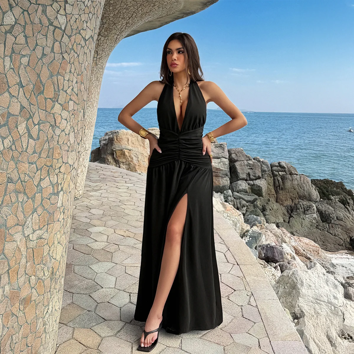 Women's Dress 2 Colors Halter  - Maxi Dress Halter ulasan dan harga