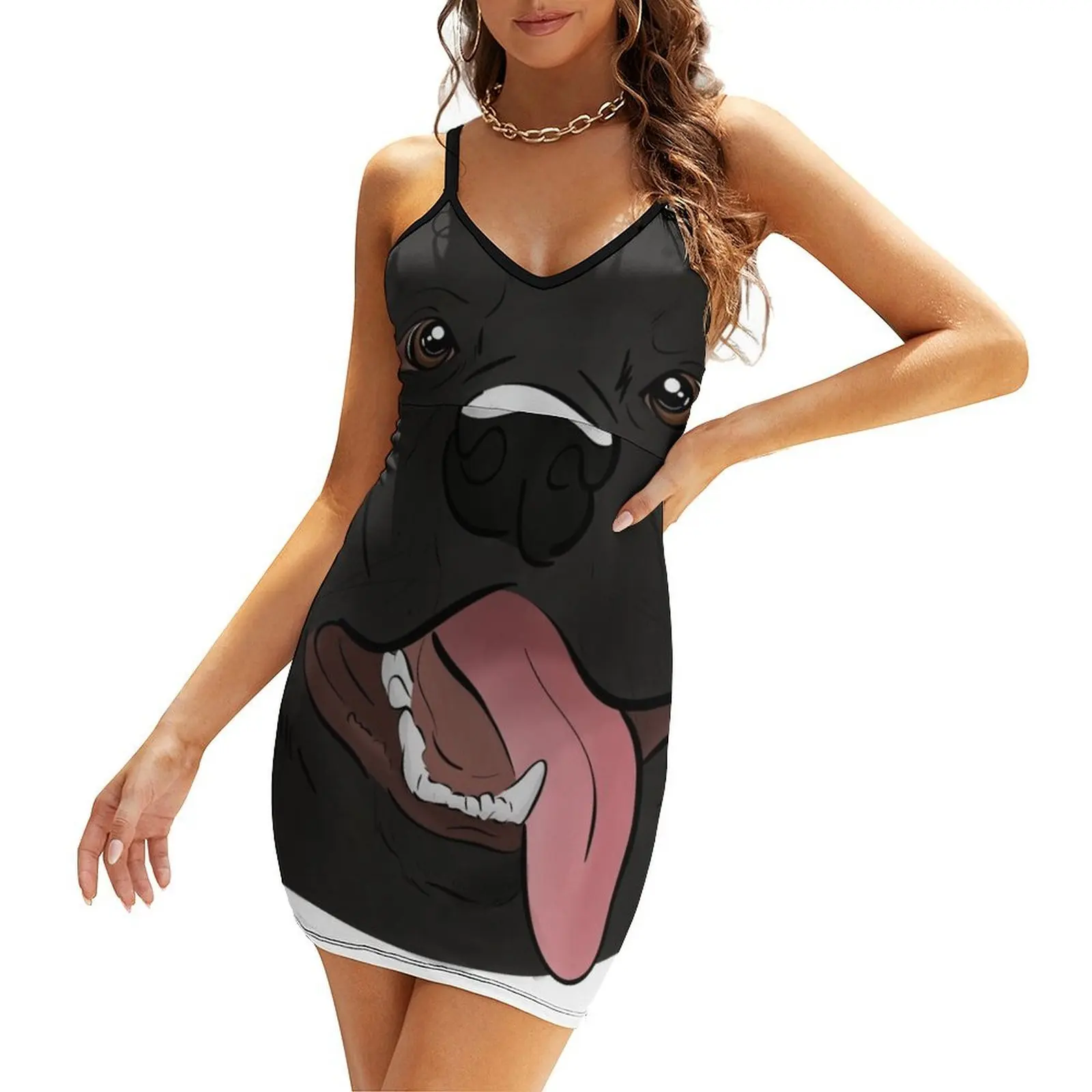 

English Black Labrador Sling Dress dresses for official occasions birthday dress for women luxury 2025 dresses with long sleeves