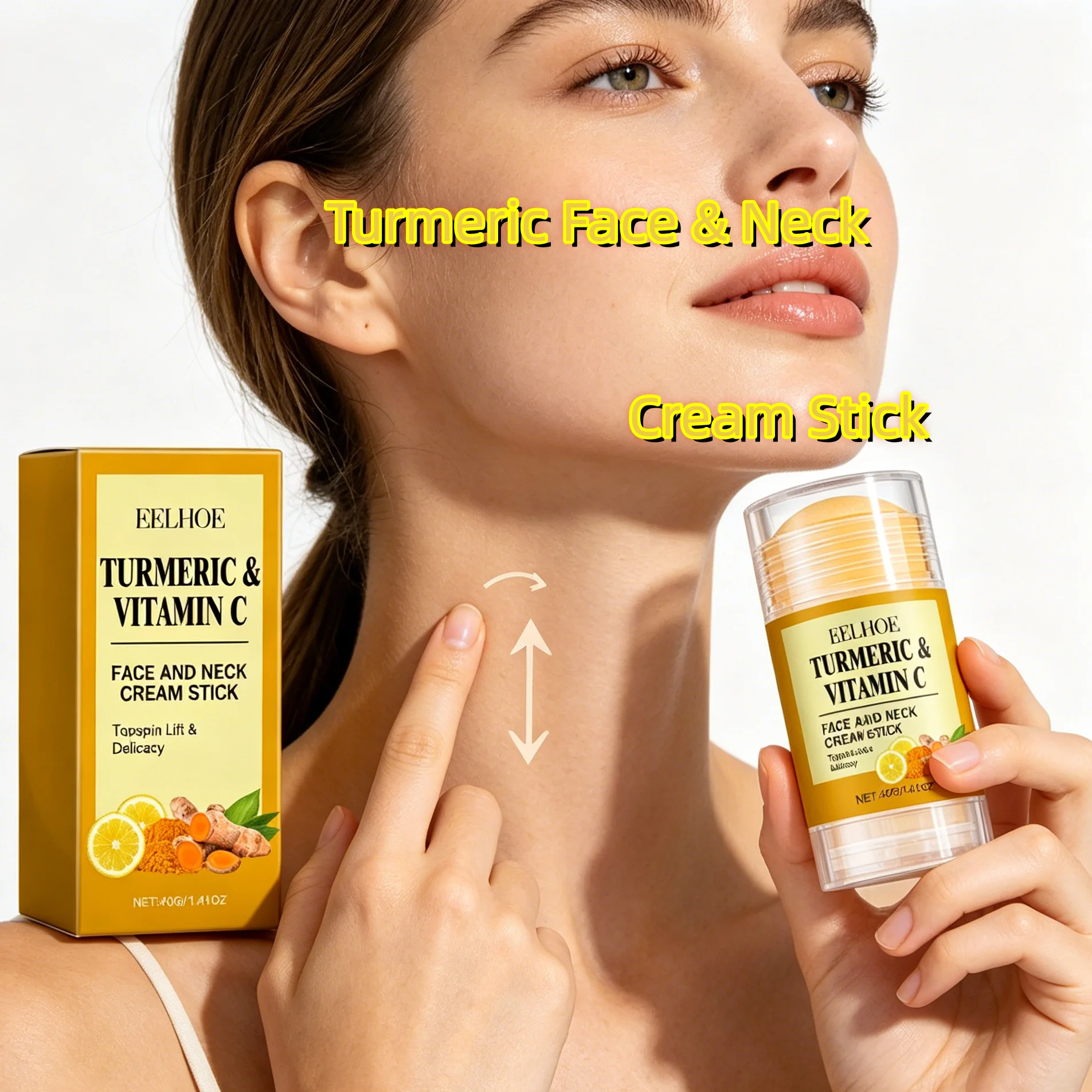 Turmeric Face & Neck Cream Stick,Targeting Dark Spots & Hyperpigmentation,Instant Sunkissed Dewy Glow,Oil-Control without Drying,Smoothing Pre-Makeup Blur Primer,Soothing Tech Neck&Post Acne Marks,Mess Free On The Go Multi Stick,Vegan & Free Clean Beauty