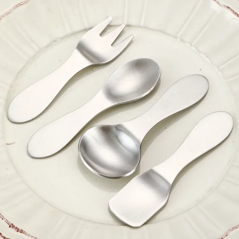 ملعقة آيس كريم ستانلس ستيل 304 | تصميم مربع عميق - شوكة كيك لطيفة للآيس كريم والبطيخ والحلويات #2