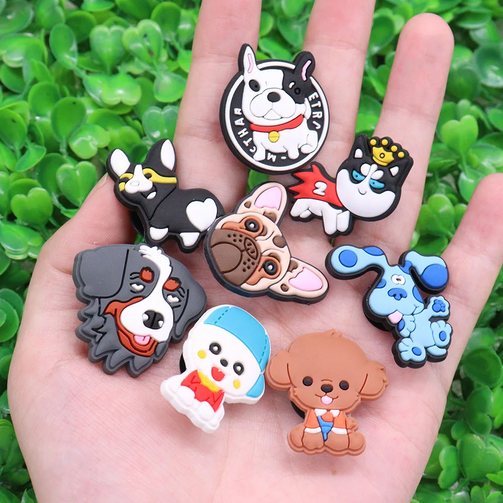1PCS PVC Kawaii Animal Kinds Of Dog Mom Dad Sandals Shoe Decoration Charms Fit Wristbands Buckle Slipper Accessories Xmas Gifts image 4