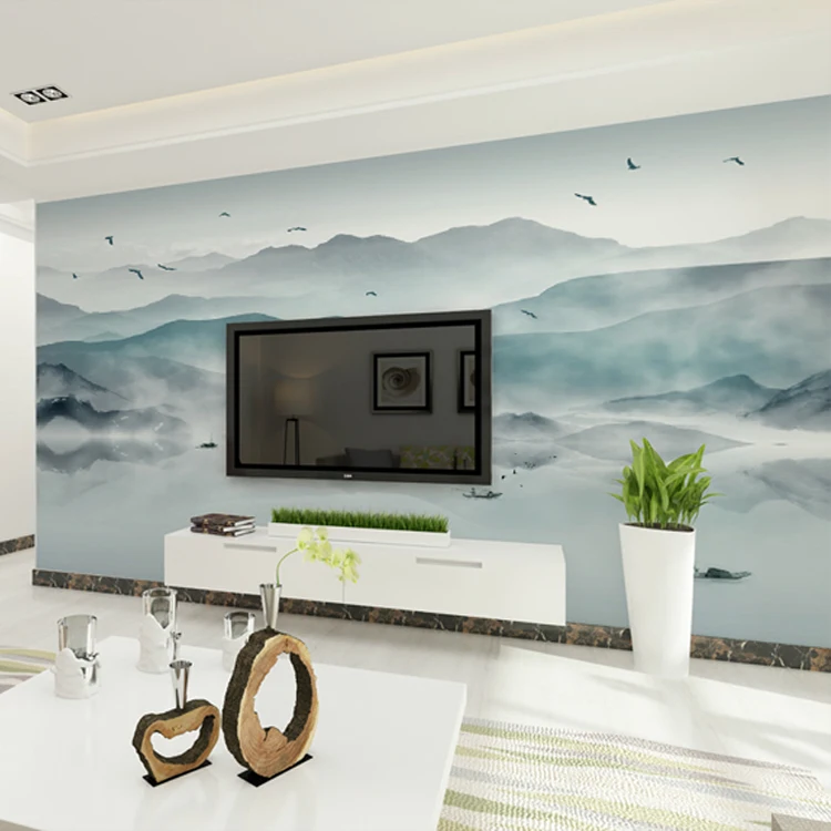 Custom 3D Chinese style ink jiangnan landscape mural living room sofa TV background wall wallpaper bedroom restaurant scenery 8d