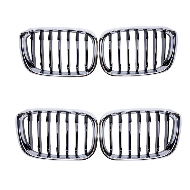 For BMW X3 X4 G01 G02 G08 Chrome Car Front Grill Grille Bumper Kidney Grill Grilles 2018-2021 Racing Grills Single Slat Grille