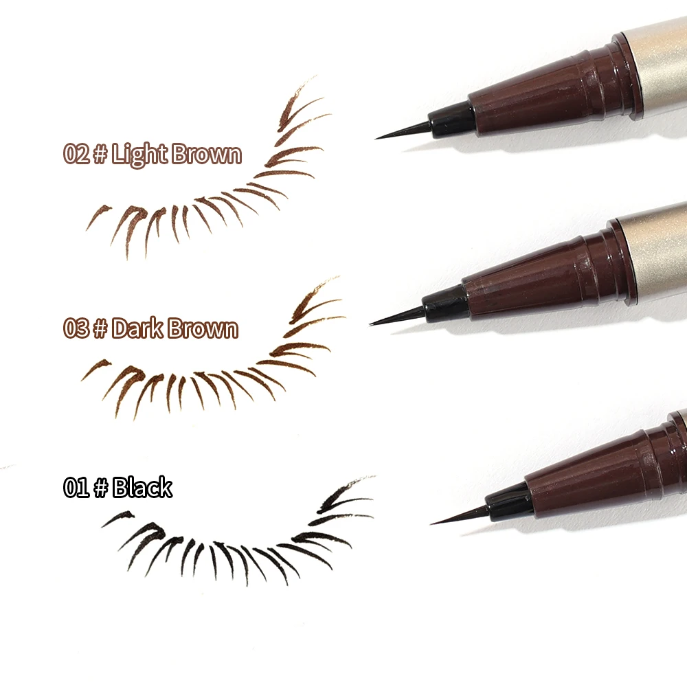 3Colors Liquid Eyeliner Matte 0.05MM Ultra Thin Head Waterproof Lying Silkworm Eyeliner Eye Shadow Pencil Eye Cosmetics Make-up