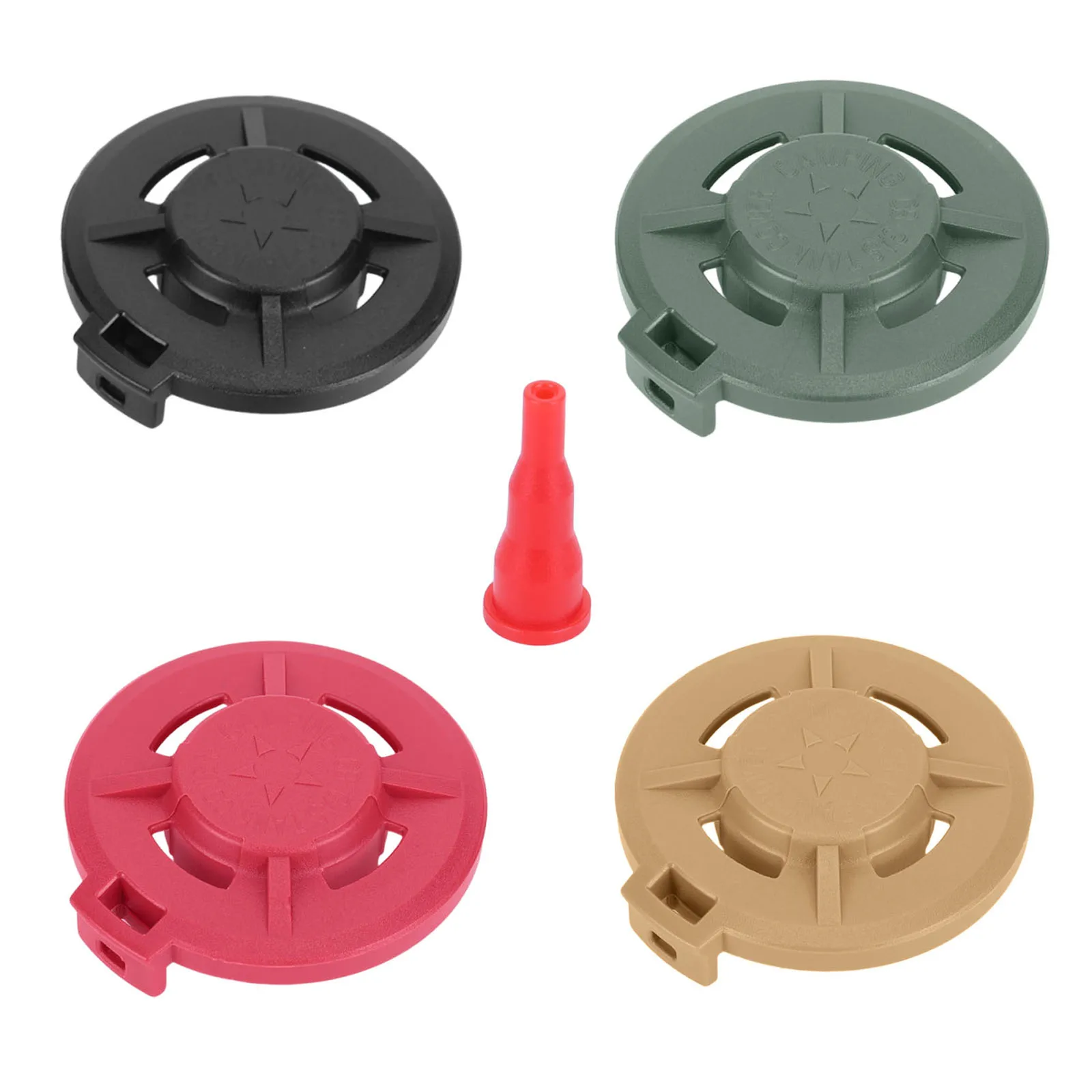 4-Pack Butane Gas Canister Caps with Inflator Nozzle Long Gas Tank Protective Lids for CB-Type Cassette Tanks Hiking Camping