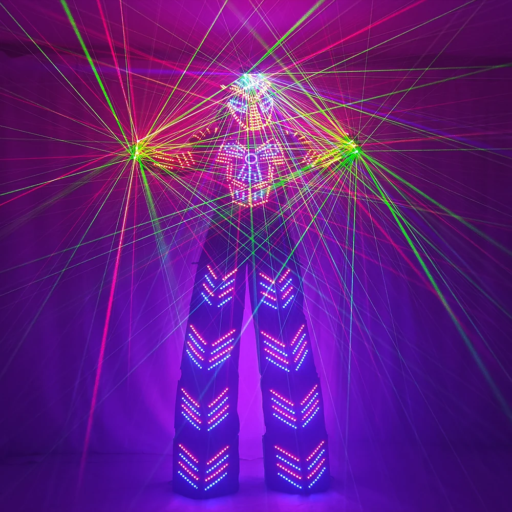 Imagem -04 - Robô Led Light Stilts Walker Suit Roupas para Eventos Traje de Robô Traje de Robô