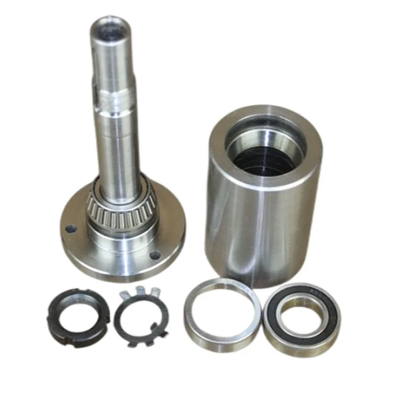 Small lathe spindle high-strength lathe head assembly with flange without chuck tapered bearing