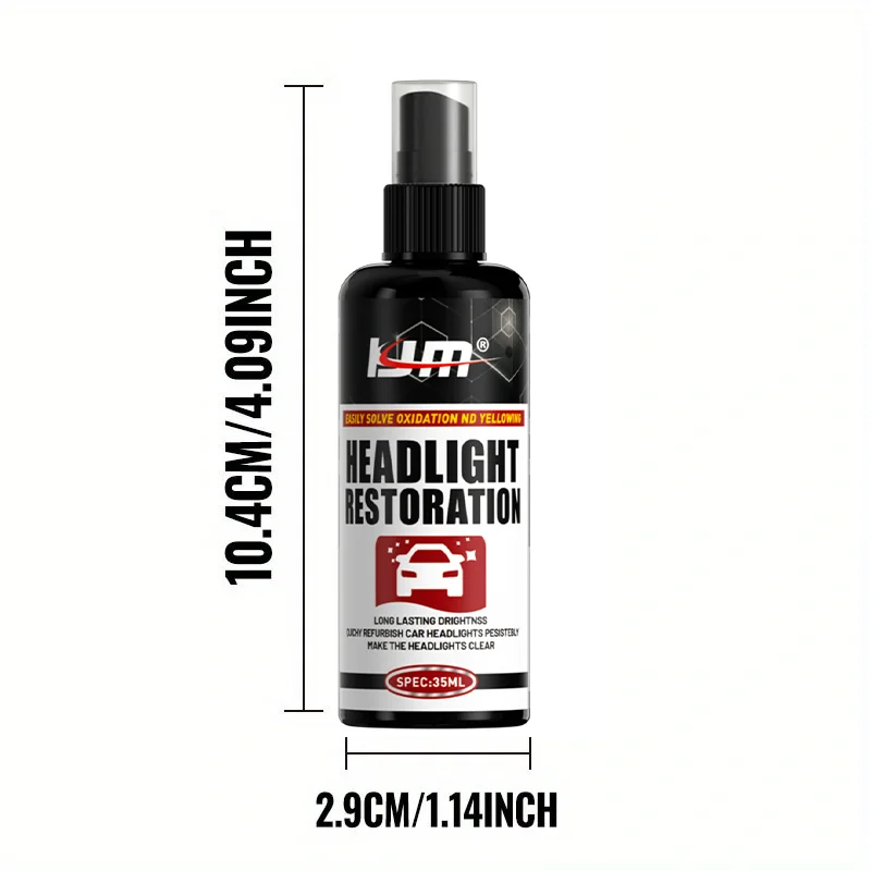 35ml Car Headlight Cleaner Spray Easy Use Oxidation Remover Restore Clarity For Foggy Yellowed Headlights