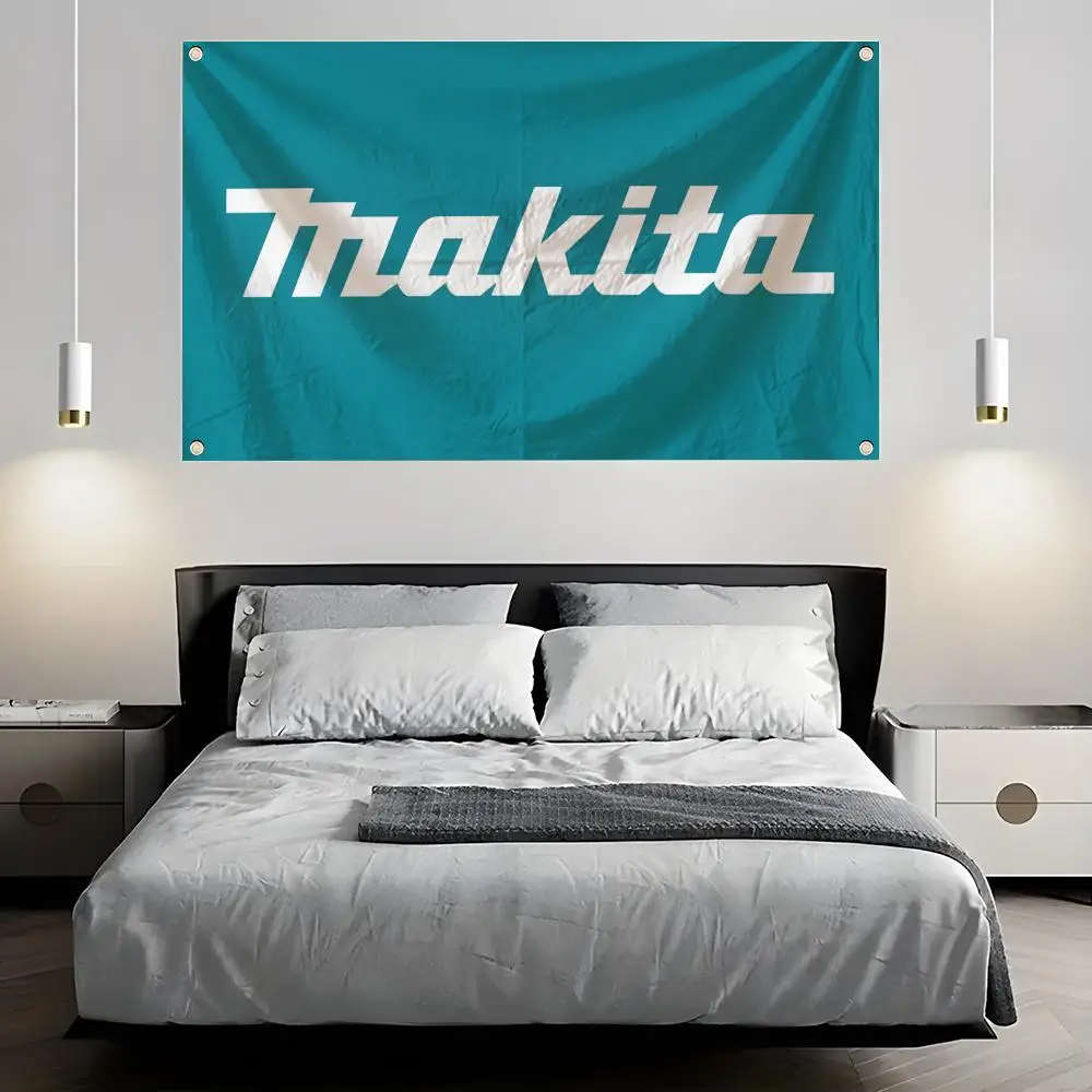 Banderas con logotipo de herramientas M-Makitas para habitación, dormitorio, hogar, exterior, para colgar en la pared, con estampado de conciertos, decoración de fondo