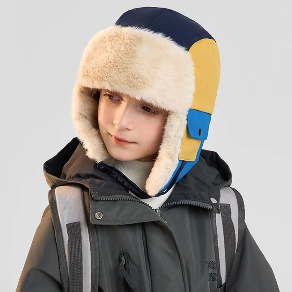 

Модные теплые детские зимние шапки, ветрозащитная утепленная шапка-пилот, морозостойкая защитная шапка для ушей для мальчиков и девочек