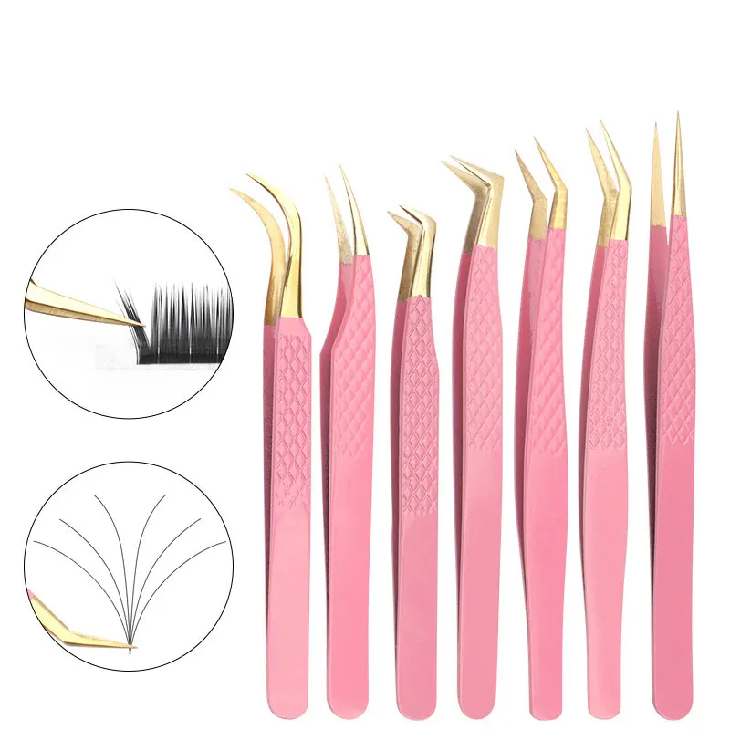 Eyelash Extension Tweezers High Quality Anti-Static Stainless Steel Tweezers Set Stainless Steel superhard Tweezers