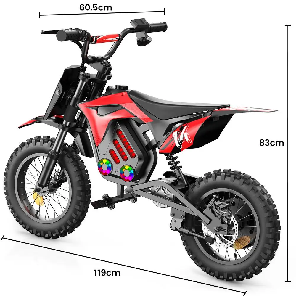 Monopattino Elettrico per Bambini IScooter A14 da 14 Pollici - Motore da 500W - Batteria da 36V 5.2AH - Autonomia 19-22km - Altoparlante Bluetooth, Luci LED