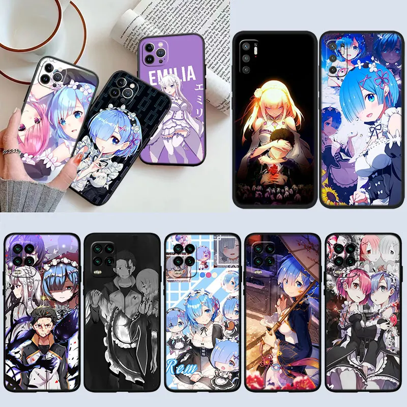 Re Zero Emilia Ram Rem New High-End Shell Phone Case for Xiaomi Poco C40 C50 C51 C55 C65 C71 C75 F3 F5 F6 F7 M2 M3 Pro Ultra