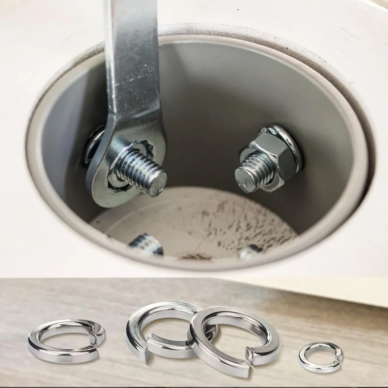 1000 Uds M2 M2.5 M3 M4 M5 M6 M8 M10 M12 304 Kit de arandela de bloqueo de resorte de acero inoxidable, arandelas divididas métricas para tornillos surtido de pernos