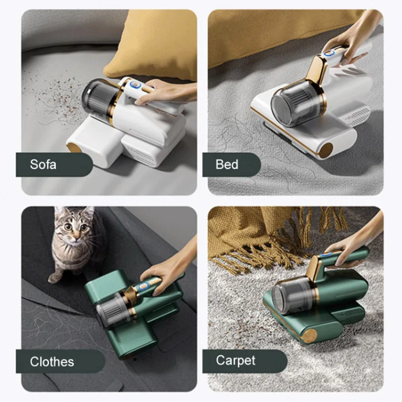 Eliminador de ácaros inalámbrico K1, esterilización UV, limpiador de cama, limpiador de mano inalámbrico para almohadas, ropa, sofá, aspiradora