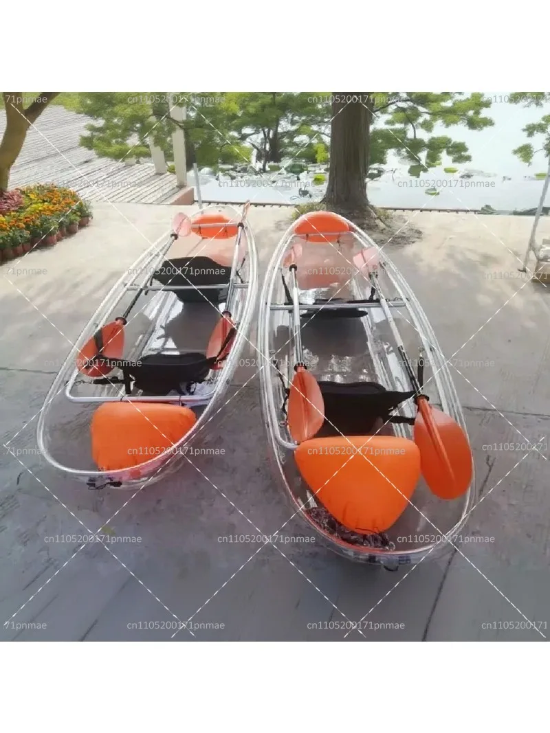 High Quality Transparent Plastic Polycarbonate Fishing Kayak Canoe 2 Person Clear Bottom Boat