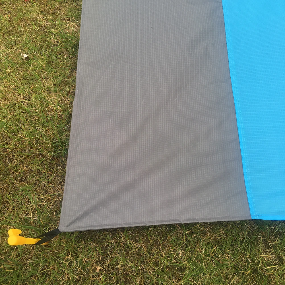 

Waterproof Beach Mat Portable Outdoor Cushion Foldable Lightweight Picnic Camping With Plastic Nails Moistureproof Blue Gray