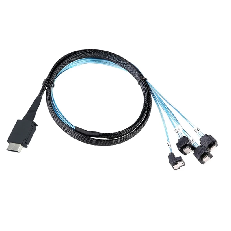 0.5mPCI-E SAS SFF-8611 4I 38P Male to 4 SATA 7Pin 90 Degrees Female Forward Breakout Computer Server Cable Adapter Cable adapter