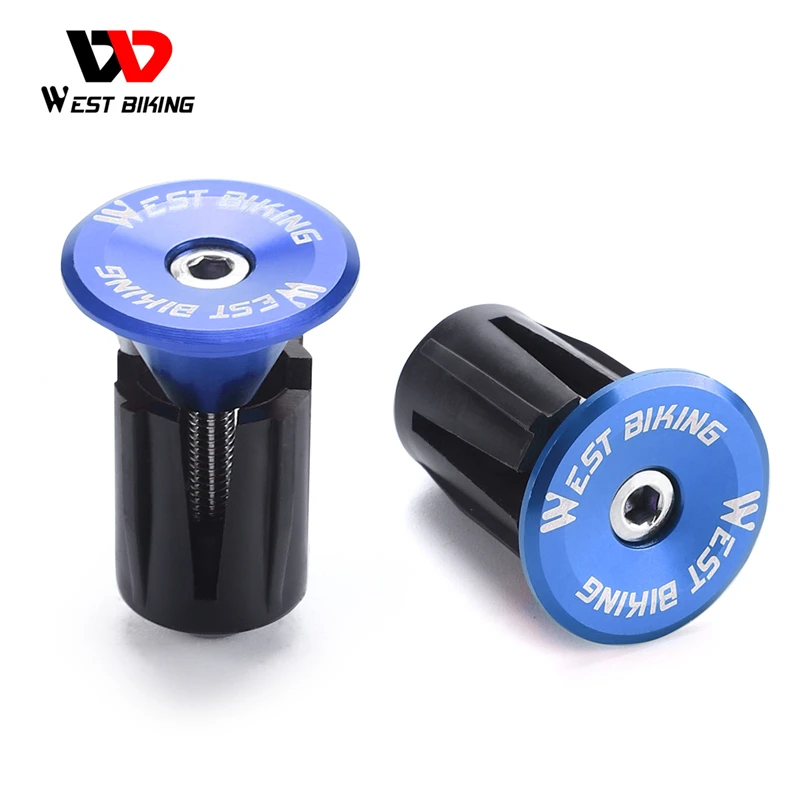 WEST BIKING Colorful Handlebar End Plugs With Tools Alunimum Alloy Road Bike MTB Handle Bar End Cap Expansion Plugs 22-24mm