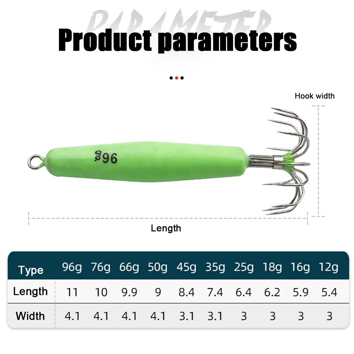 1Pcs Luminous Cuttlefish Squid Jig Hook 12g-96g 12 Needles Octopus Glow Jigs Artificial Bait Hard Turlutte Lure Shrimp Bait