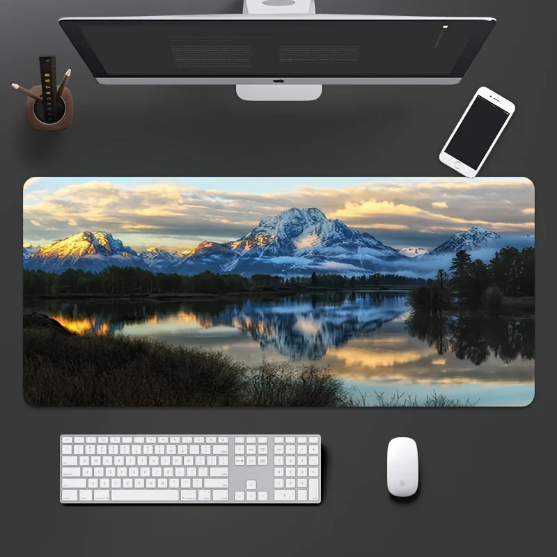 Clean Desk Look Mouse Pad Large Gaming Mat Cloth Surface Anti Slip Rubber Base for PC Laptop Keyboard