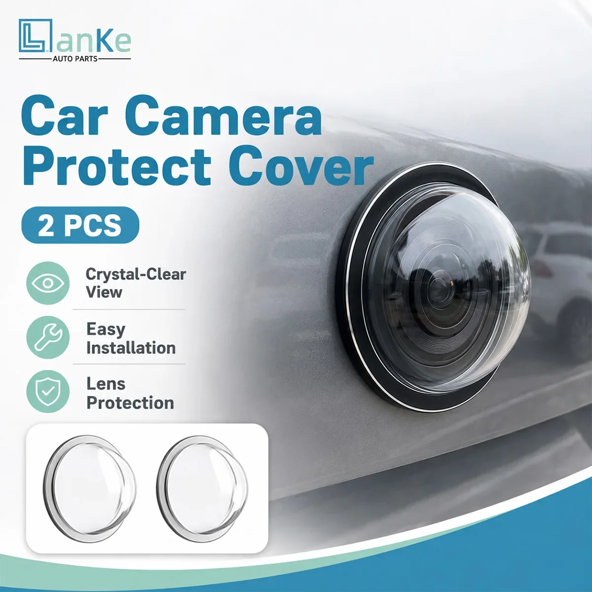 2/6/12PCS Car Camera Lens Protector Rear View Backup Camera Cover 360° Camera Protection Anti Scratch Waterproof Dustproof