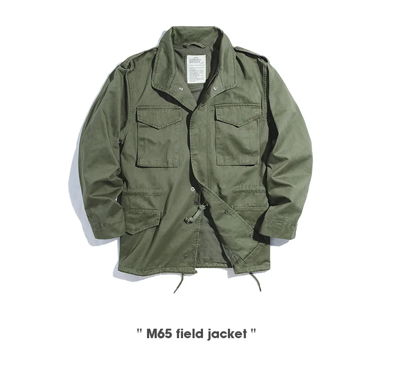 Maden Military M65 Field Jackets For Men's Green Vintage Army Jacket Casual Windbreaker Solid Lapel Collar with Pockets Overcoat 19 S492fc4dc287b49b5987c97f9e175a79ck