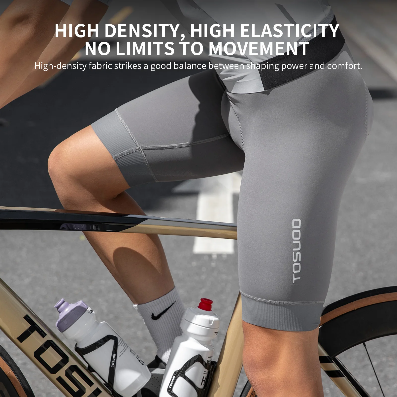 TOSUOD Komfort Hochelastische Damen-Radhose Rutschfest Gepolstert Stoßdämpfend MTB Rennrad Sportbekleidung – Detail 4