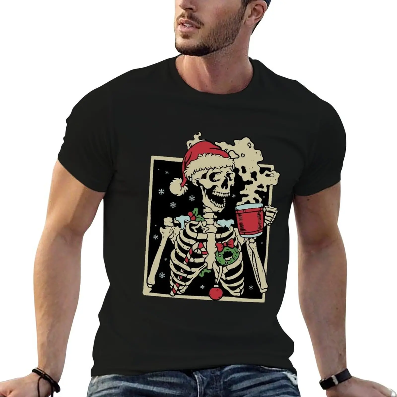 

Dead Inside Skeleton Christmas Sweatshirt, Sarcastic Christmas Coffee Shirt Merry Christmas Shirt Coffee Lover Gift Fall T-Shirt