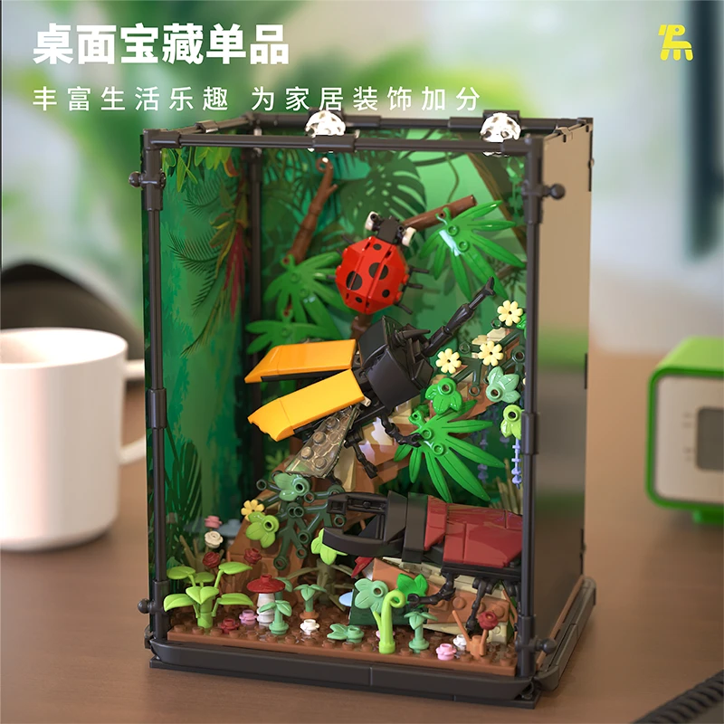 building blocks Beetle Family Ecological Box Assembling toy ABS plastic Creative Home Decor gift for boys and girls