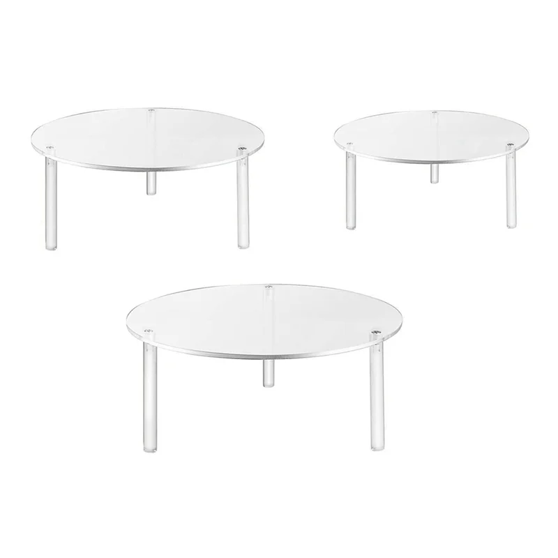 J1UL1N 3Piece Clear Acrylic Cake Stands Cupcake Stand Cake Holder Countertop Dessert Display Riser For Bakery,Birthday Wedding