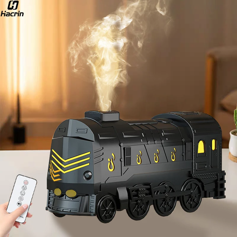 Train Humidifier Essential Oil Diffuser Flame Aroma Humidifier Aromatherapy Fragrance Diffuser Mist Maker with Remote Control