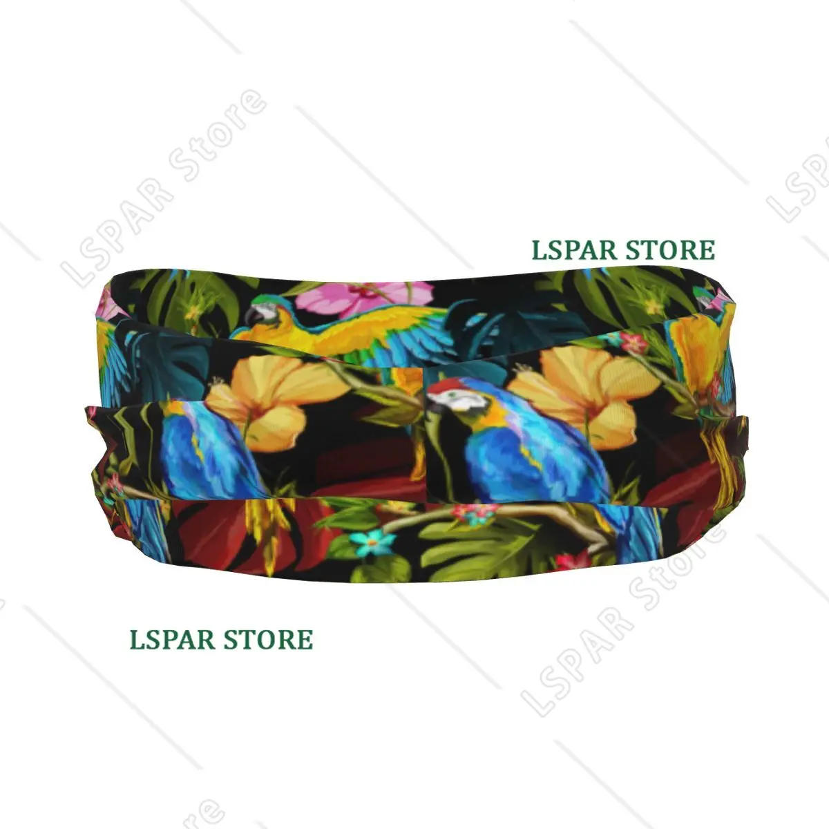 Headband Sports Yoga Fitness Stretch Sweatband Hair Band Elasticity Headband Parrots On The Tropical Branches