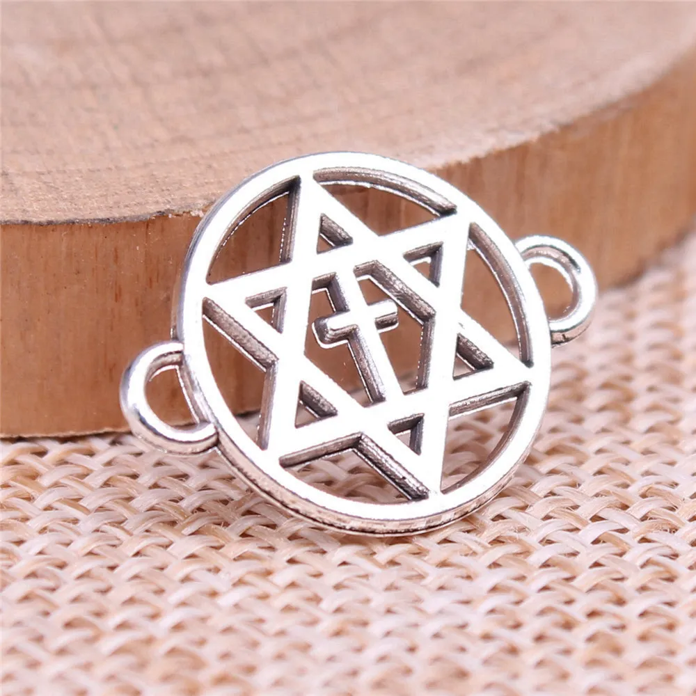 Accessories For Women Star Of David Cross Connector Charms Jewelry For Men 21x16mm 20pcs