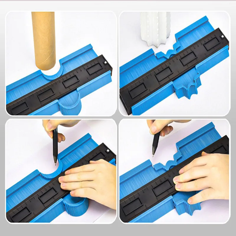 Profile Contour Gauge line Copier Ruler Cutting template Construction Woodworking Measuring instrument ceramic Tiling tiles tool
