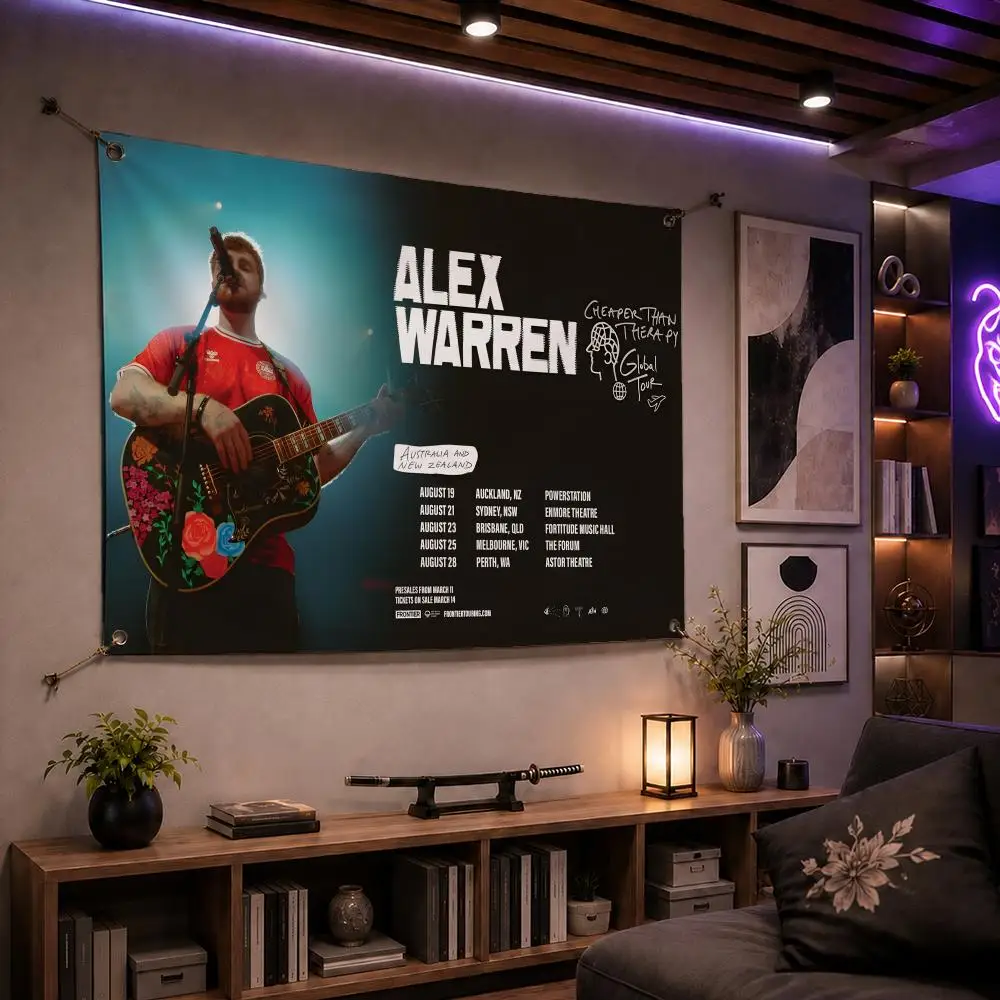 Trending Singer Alex Warren Flags Indoor Outdoor Wall Banner Party Decor Large Hanging Wall Backdrop