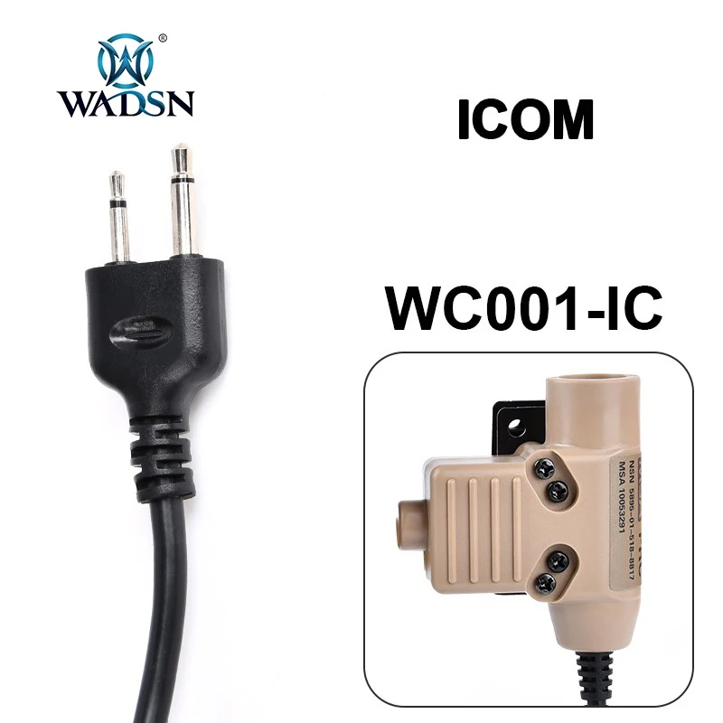 WADSN Militärische Taktische U94 PTT 7,0 Stecker Headset Adapter Für COMTAC Earmor Baofeng Kenwood Walkie Talkie Radio Motorola Midland