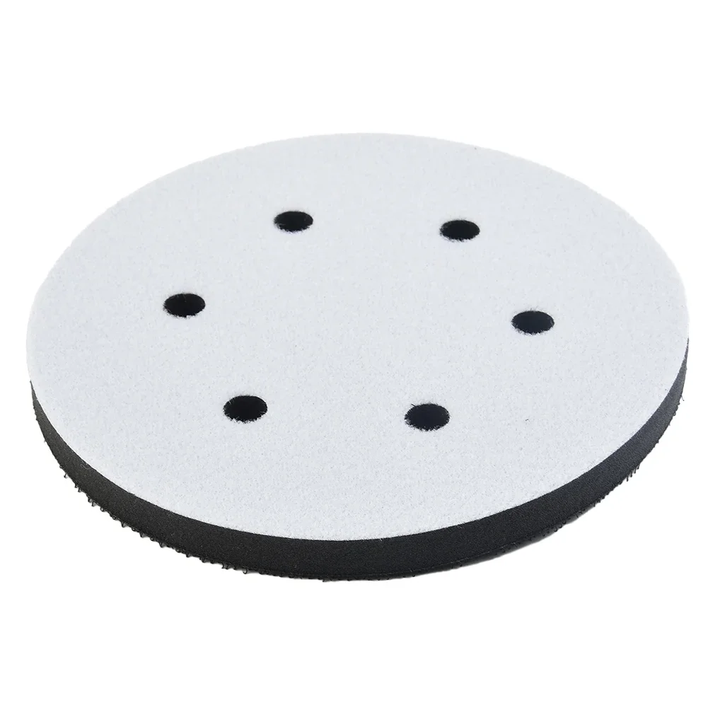 

6inch 150mm Soft Buffer Sponge Interface Cushion Pad For Sanding Pads 6 Holes Hook And Loop Foam Disc For Orbital Sander