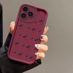 Fine Cherry Bow Knot Case For OPPO Realme Q5 V5 P1 V13 V25 K7X U1 Q3I Q3 12 Lite Note 50 60 Silicone Shockproof Soft Phone Cover