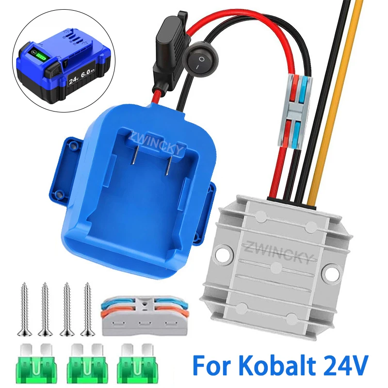 Power Wheel Adapter DIY Battery Converter With 30A Fuse Switch for Kobalt 24V Lithium Battery for Rc Car Rc Truck Toys, DIY use