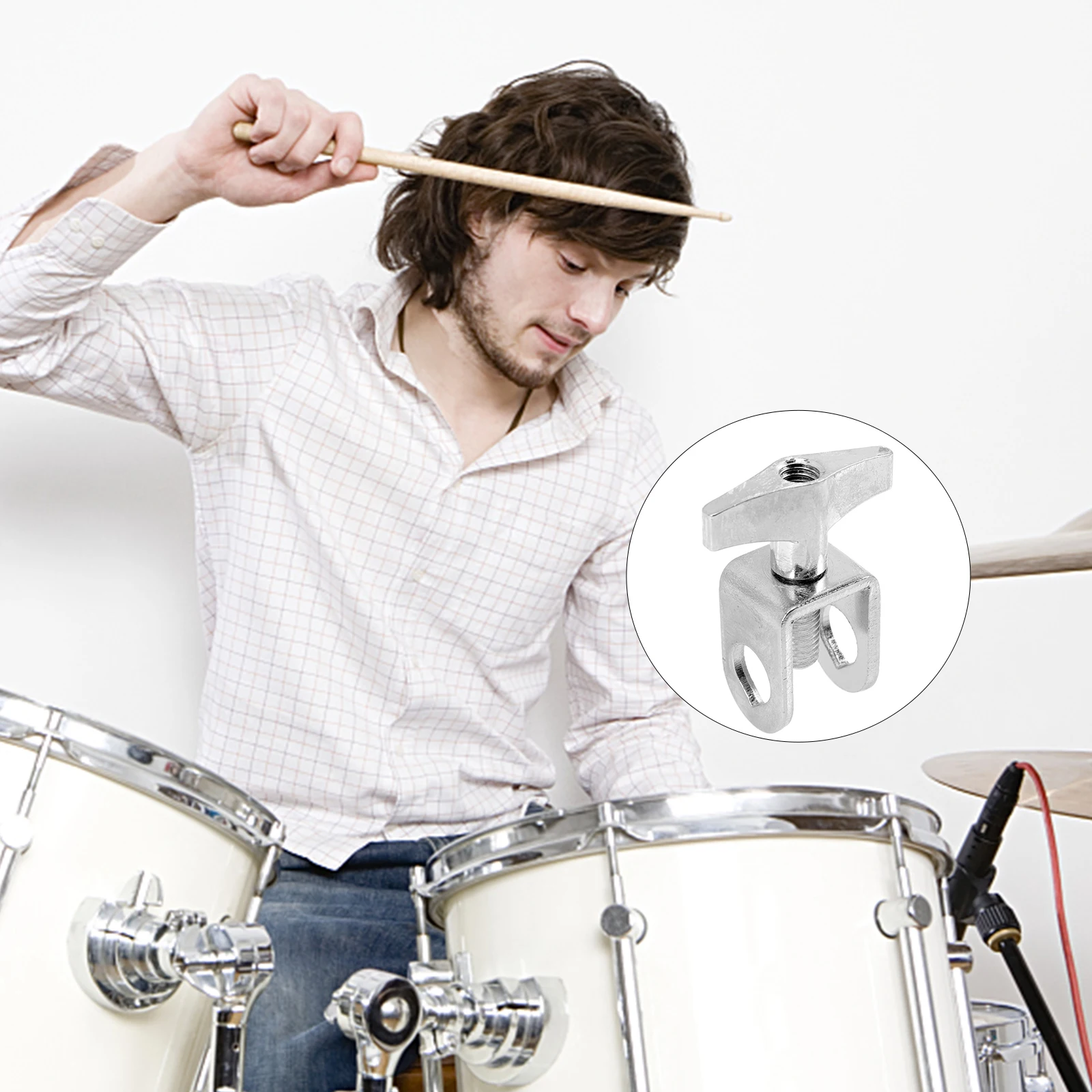 

Clamp Drum Hoop Extension Holder Mount Cowbell Mount Clip Bass Holder Accessories Percussion Cowbell