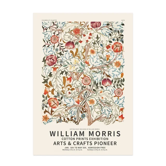 Vintage Botanische Bloemenposter Wilde Plant William Morris Canvas Schilderij Wandkunst Esthetiek Muurschildering Huis Keuken Kamer Decoratie Cadeau